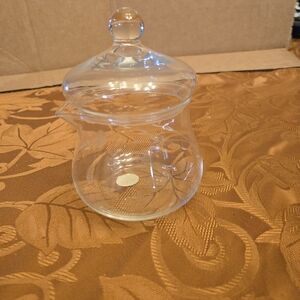 Vintage Princess House Heritage  Clear Glass Jar With Lid